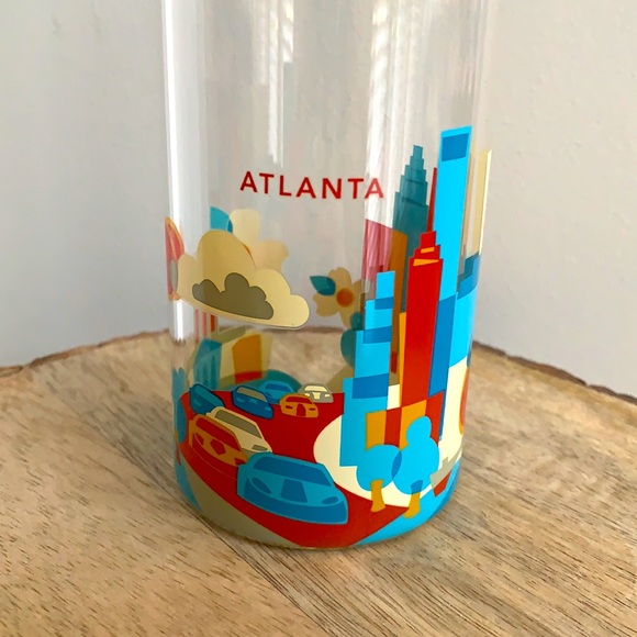 NWOT ✨Starbucks 2016✨ Atlanta YOU ARE HERE collection glass bottle with lid - Picture 2 of 7